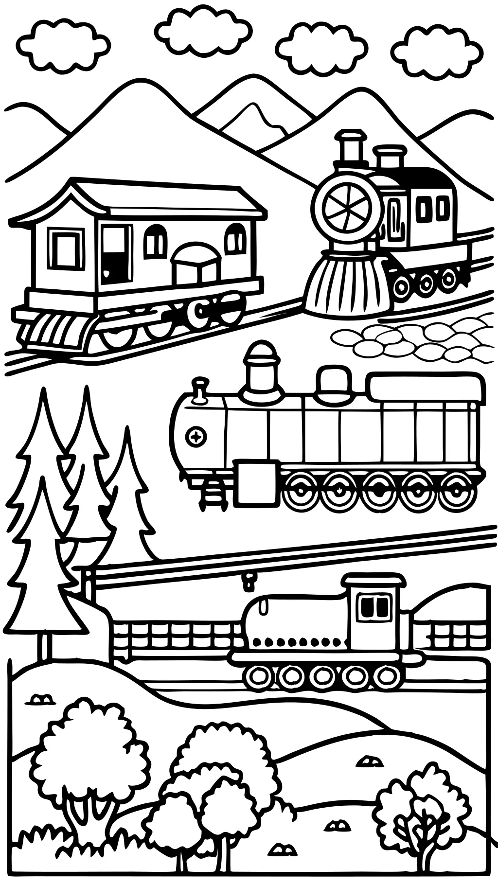 coloring pages trains